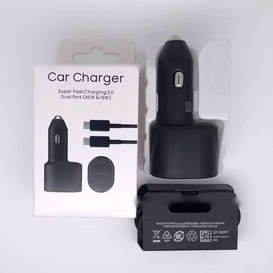 100% Original Dual USB Quick Metal Car Charger for with Typec C Cable