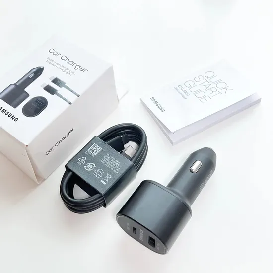 100% Original Dual USB Quick Metal Car Charger for with Typec C Cable